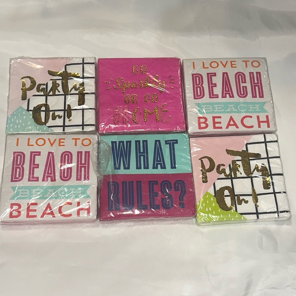 Slant Collections Paper Beverage Napkins Lot of 6 Packs